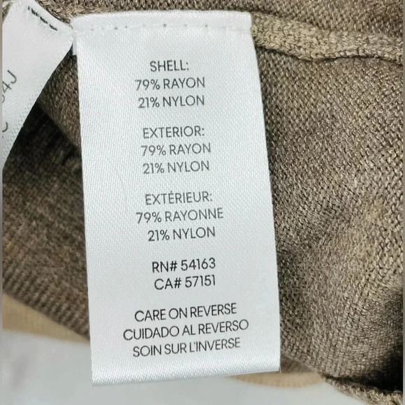 Calvin Klein Ivory taupe tan striped Colorblock Soft turtleneck sweater - Picture 6 of 6